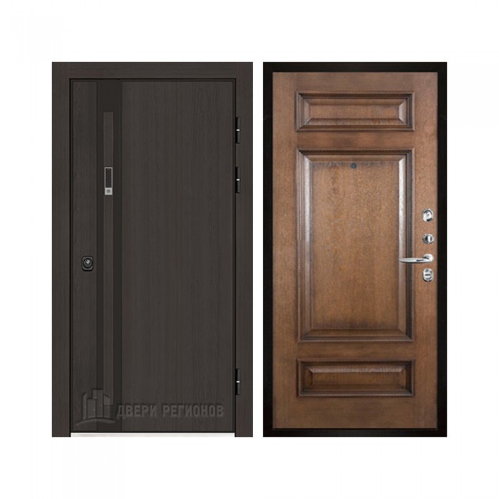 Уличная Элит Термо, цвет Темный дуб, панель - Рим багет цвет Коньяк