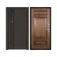 Дверь входная уличная Элит Термо, цвет Темный дуб, панель - Рим багет цвет Коньяк