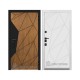Дверь входная уличная Композит Термо, цвет Тик, панель - Композит цвет МДФ эмаль белая (16 мм)