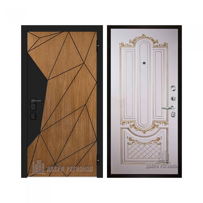 Уличная Композит Термо, цвет Тик, панель - Александрия цвет Эмаль слоновая кость/Патина золото