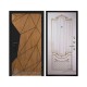 Дверь входная уличная Композит Термо, цвет Тик, панель - Александрия цвет Эмаль слоновая кость/Патина золото