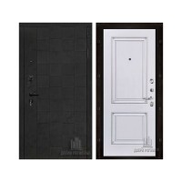 Quadro (Квадро), цвет Бетон графит темный 10 мм, панель - Багет 32 цвет Эмаль белая/Патина серебро