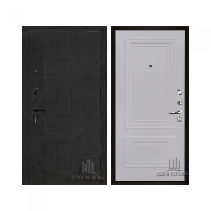 Quadro (Квадро), цвет Бетон графит темный 10 мм, панель - Престиж 1-2 цвет Серый шелк