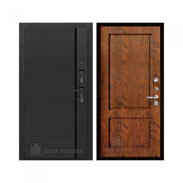 Президент Стайл, цвет Чёрная Мягкая Шагрень, панель - Сицилия цвет Орех натуральный