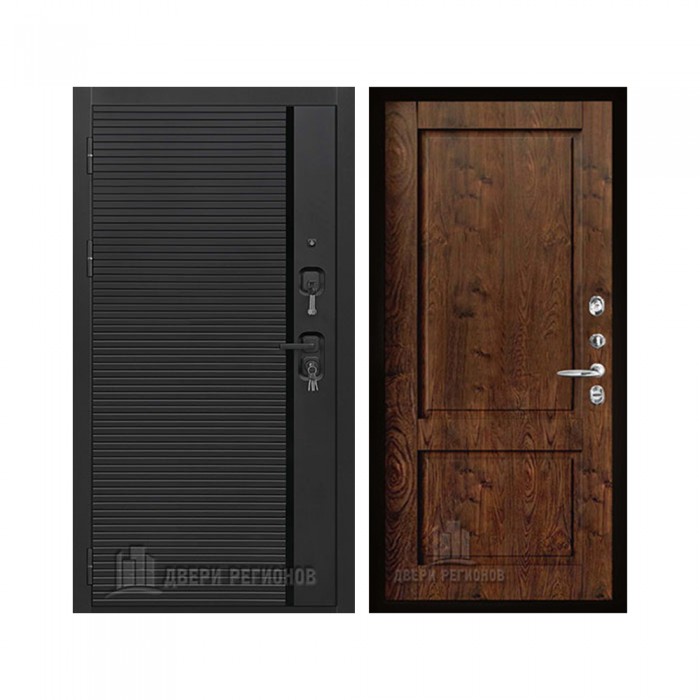 Президент Стайл зеркало, цвет Чёрная Мягкая Шагрень, панель - Сицилия цвет Орех шоколадный