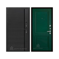 Президент Стайл зеркало, цвет Чёрная Мягкая Шагрень, панель - decanto цвет Зеленый бархат