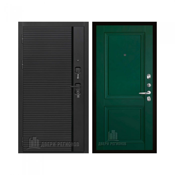 Президент Стайл зеркало, цвет Чёрная Мягкая Шагрень, панель - decanto цвет Зеленый бархат