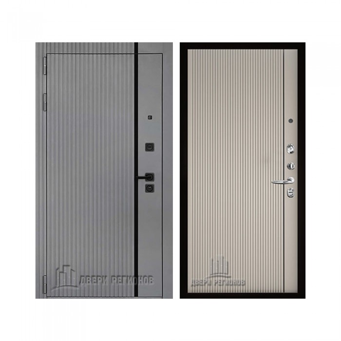 Президент Лайн Титан, цвет Чёрная Мягкая Шагрень, панель - Лайн 1 цвет Галечный серый