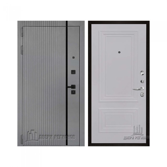 Президент Лайн Титан, цвет Чёрная Мягкая Шагрень, панель - Престиж 1-2 цвет Серый шелк