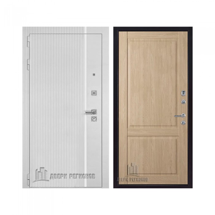 Президент Лайн Белый, цвет Белый матовый + белый пластик, панель - Нова цвет Дуб натуральный