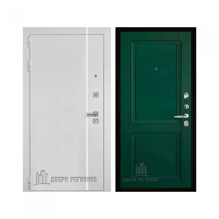 Президент Лайн Белый, цвет Белый матовый + белый пластик, панель - decanto цвет Зеленый бархат