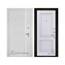 Президент Лайн Белый, цвет Белый матовый + белый пластик, панель - Багет 32 цвет Эмаль белая/Патина серебро