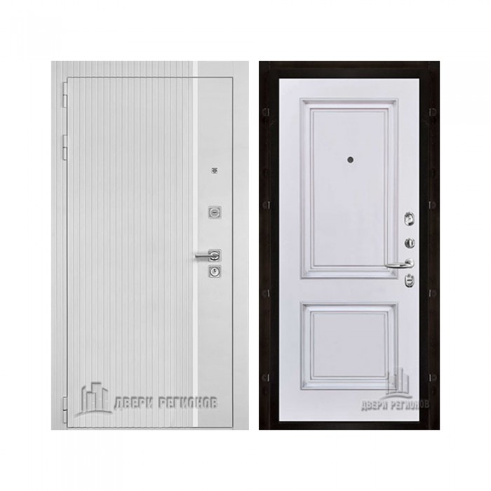 Президент Лайн Белый, цвет Белый матовый + белый пластик, панель - Багет 32 цвет Эмаль белая/Патина серебро