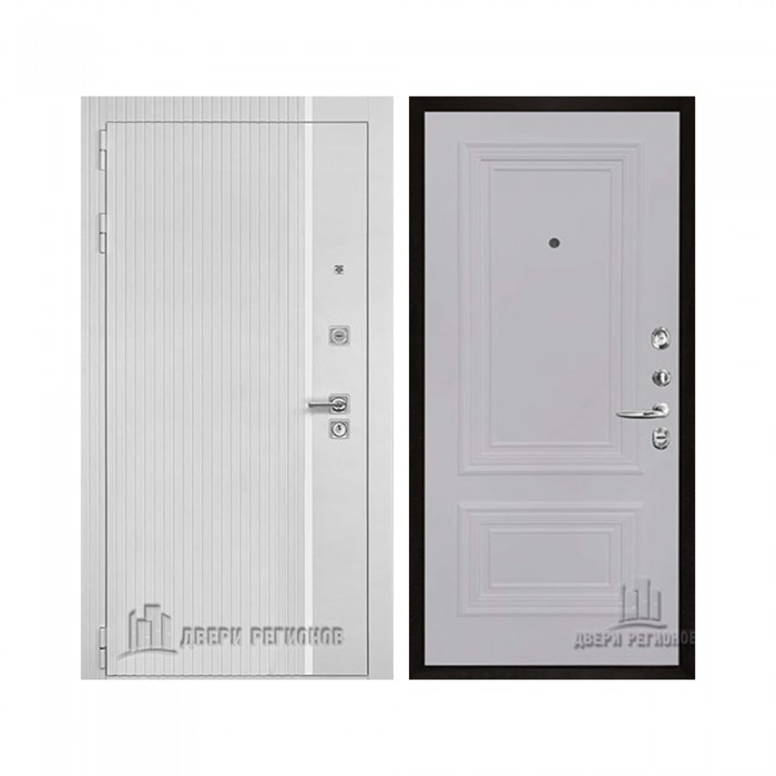 Президент Лайн Белый, цвет Белый матовый + белый пластик, панель - Престиж 1-2 цвет Серый шелк