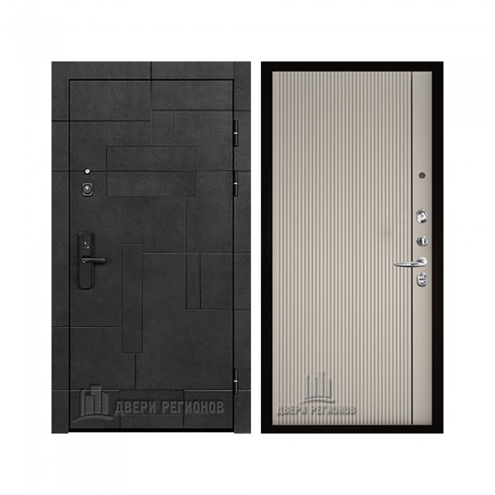 Флагман Доминион, цвет Бетон черный, панель - Лайн 1 цвет Галечный серый