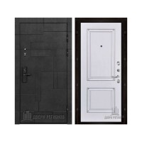 Флагман Доминион, цвет Бетон черный, панель - Багет 32 цвет Эмаль белая/Патина серебро