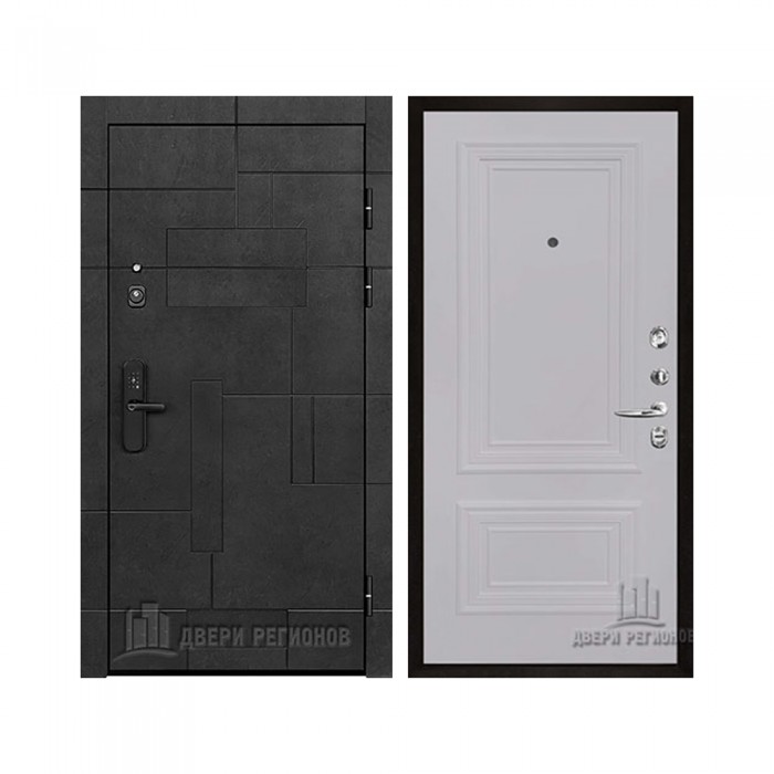 Флагман Доминион, цвет Бетон черный, панель - Престиж 1-2 цвет Серый шелк