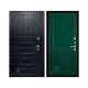 Дверь входная взломостойкая ALBERO BLACK, цвет Альберо Блэк Рисунок грань, панель - decanto цвет Зеленый бархат