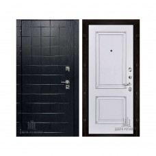 Взломостойкая ALBERO BLACK, цвет Альберо Блэк Рисунок грань, панель - Багет 32 цвет Эмаль белая/Патина серебро
