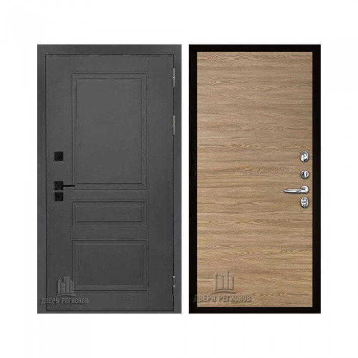 Взломостойкая SOLID, цвет cерый нубук soft, панель - tamburat 4100 цвет Дуб Мадейра