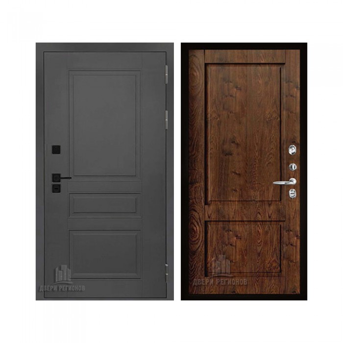 Взломостойкая SOLID, цвет cерый нубук soft, панель - Сицилия цвет Орех шоколадный