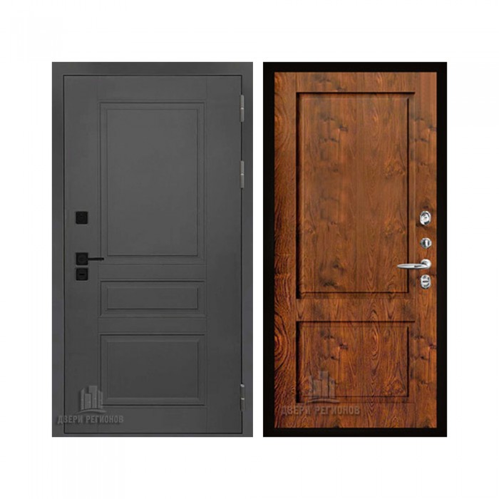 Взломостойкая SOLID, цвет cерый нубук soft, панель - Сицилия цвет Орех натуральный