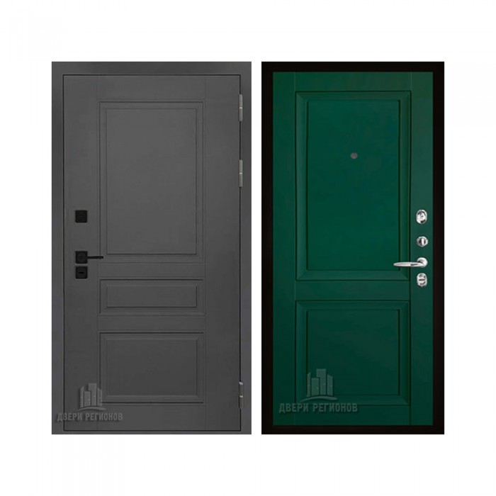 Взломостойкая SOLID, цвет cерый нубук soft, панель - decanto цвет Зеленый бархат