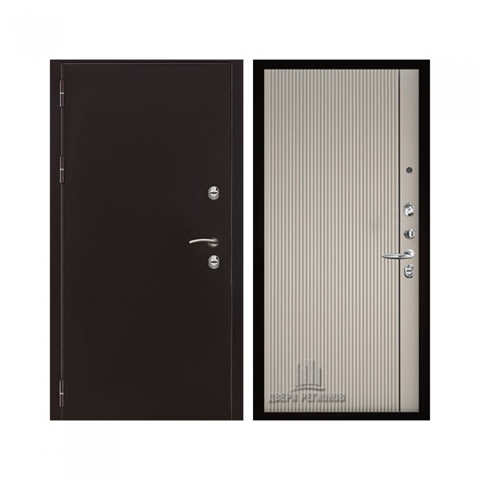 Уличная Термо 3, цвет Антик медь, панель - Лайн 1 цвет Галечный серый