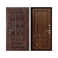 Уличная Центурион Термо, цвет Лиственница мореная + черная патина, панель - Сицилия цвет Орех шоколадный