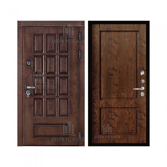 Уличная Центурион Термо, цвет Лиственница мореная + черная патина, панель - Сицилия цвет Орех шоколадный