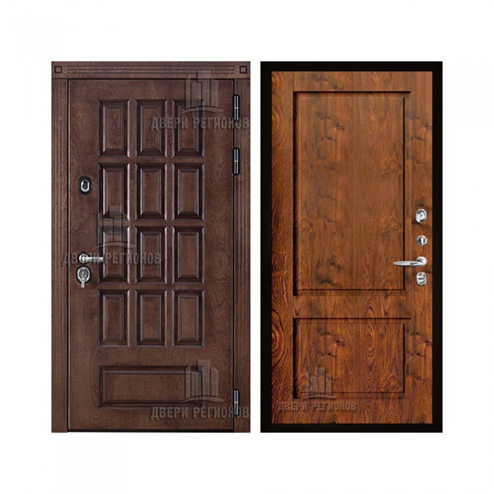 Уличная Центурион Термо, цвет Лиственница мореная + черная патина, панель - Сицилия цвет Орех натуральный