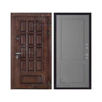 Уличная Центурион Термо, цвет Лиственница мореная + черная патина, панель - Нова цвет Антрацит