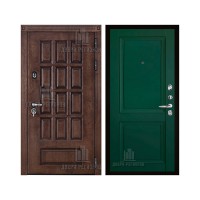 Уличная Центурион Термо, цвет Лиственница мореная + черная патина, панель - decanto цвет Зеленый бархат