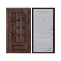 Уличная Центурион Термо, цвет Лиственница мореная + черная патина, панель - Престиж 1-2 цвет Серый шелк