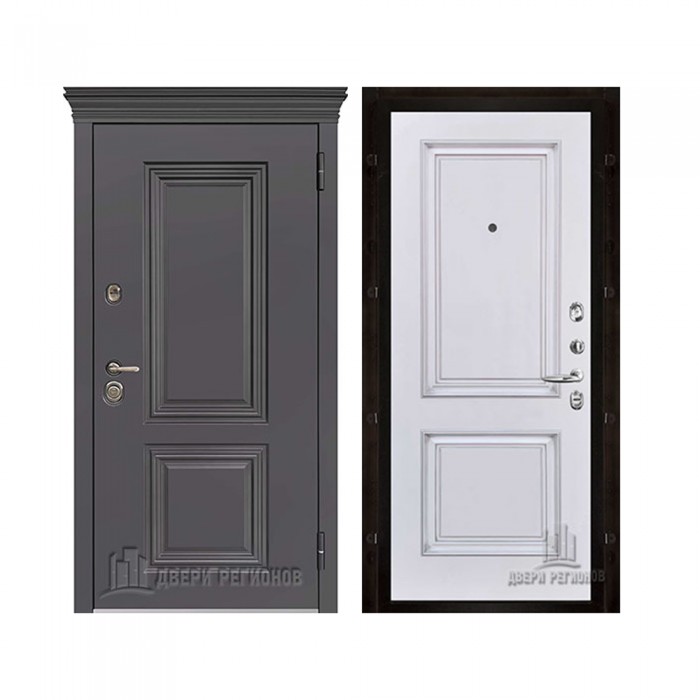 Уличная Гранит Термо, цвет Горький шоколад, панель - Багет 32 цвет Эмаль белая/Патина серебро