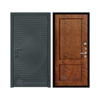 Уличная Малахит Термо, цвет Зеленый темный, панель - Сицилия цвет Орех натуральный