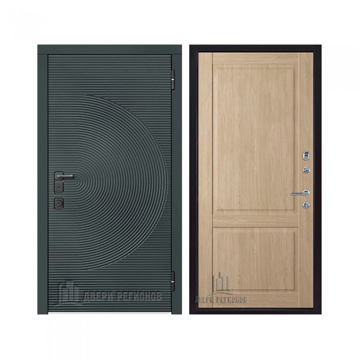 Уличная Малахит Термо, цвет Зеленый темный, панель - Нова цвет Дуб натуральный