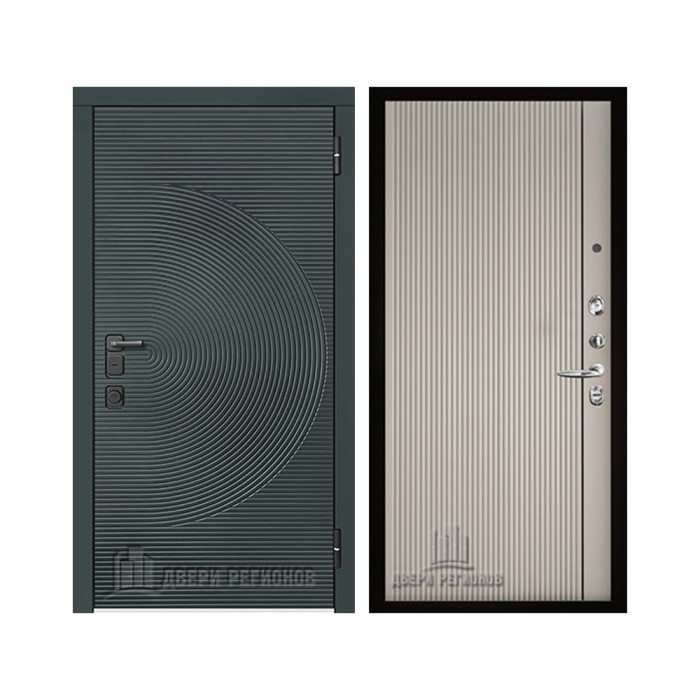 Уличная Малахит Термо, цвет Зеленый темный, панель - Лайн 1 цвет Галечный серый