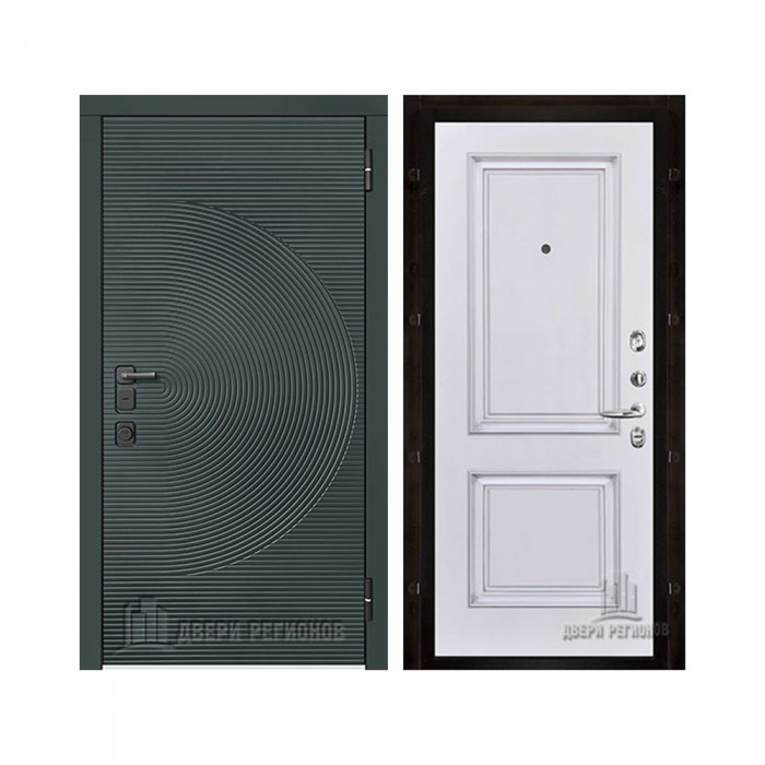 Уличная Малахит Термо, цвет Зеленый темный, панель - Багет 32 цвет Эмаль белая/Патина серебро