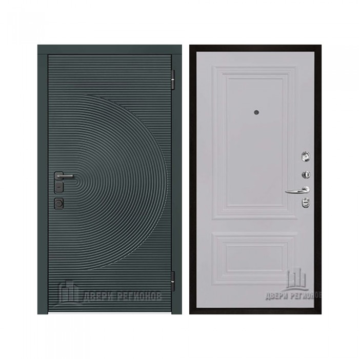 Уличная Малахит Термо, цвет Зеленый темный, панель - Престиж 1-2 цвет Серый шелк