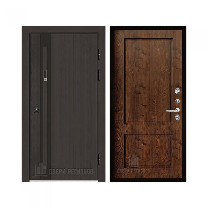 Дверь входная уличная Элит Термо, цвет Темный дуб, панель - Сицилия цвет Орех шоколадный