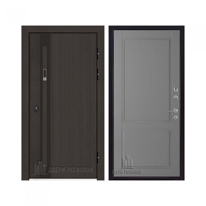 Дверь входная уличная Элит Термо, цвет Темный дуб, панель - Нова цвет Антрацит