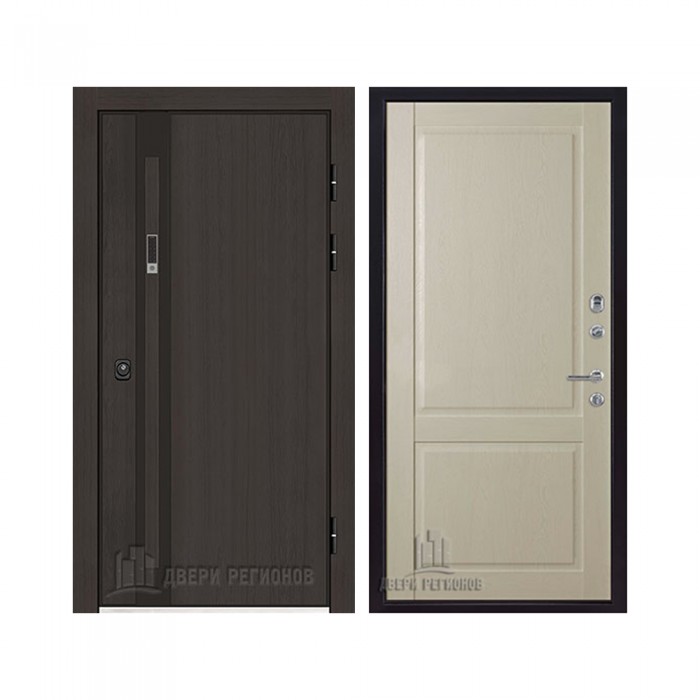 Дверь входная уличная Элит Термо, цвет Темный дуб, панель - Нова цвет Серена керамик