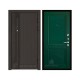 Дверь входная уличная Элит Термо, цвет Темный дуб, панель - decanto цвет Зеленый бархат