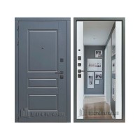 Страж К-8 Зеркало, цвет velluto oscure ag 710, панель - 3k yodoors-8 цвет velluto bianco ag 700 + Зеркало