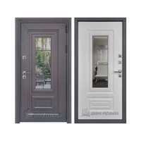 Уличная Сибирь Термо, цвет Муар Меланж Махагон, панель - Сибирь цвет Белый матовый