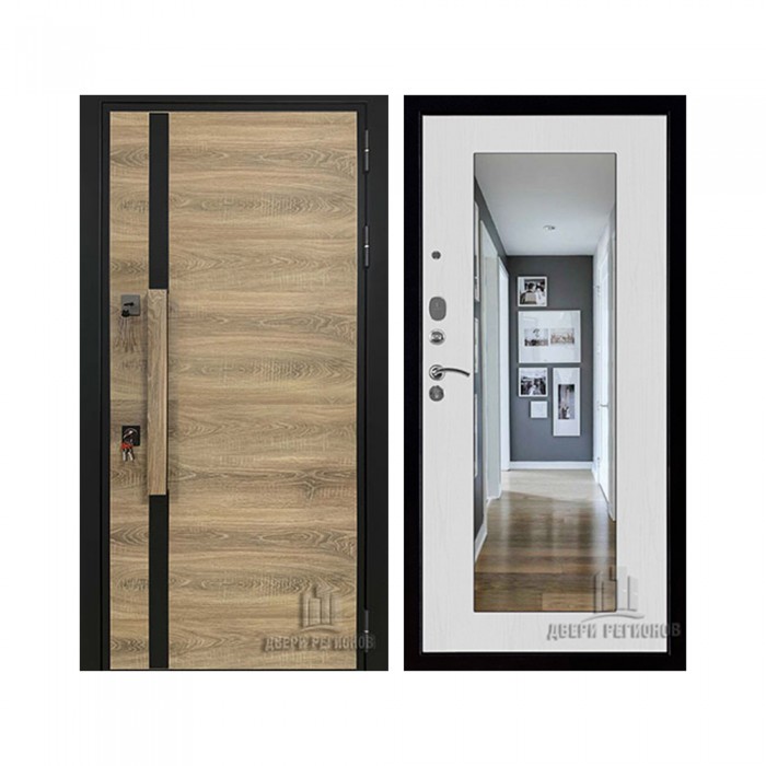 Уличная Royal Nord (Роял Норд) Термо (Ширина 887 мм), цвет Дуб, панель - Зеркало 1001 maxi цвет Белый сандал