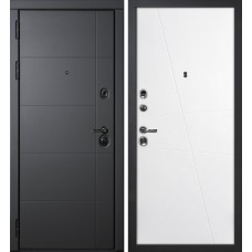 Дверь Э-1 / Смальта-Лайн 02 Серый софт / Белый