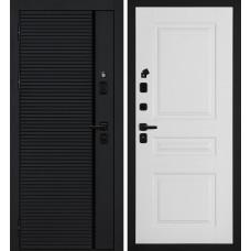 Дверь Галактика-173/PR- 150 Черный мягкая шагрень / Белый