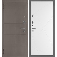 Дверь Моно/PR-103 Коричнево-серый / Белый